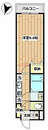 シーサイドテラス 1Kの間取図画像