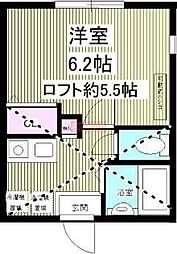 プロムナード鶴見 1Kの間取図画像