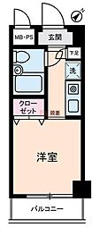 アムス川崎 ワンルームの間取図画像