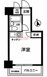 スカイコート大森 ワンルームの間取図画像