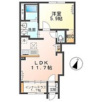 ラビアンローゼ 106 ｜ 栃木県小山市大字立木（賃貸アパート1LDK・1階・43.24㎡） その2