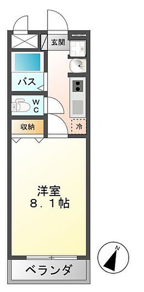 レジデンス・ウィロー　2 202｜栃木県下都賀郡壬生町大師町(賃貸アパート1K・2階・24.75㎡)の写真 その2