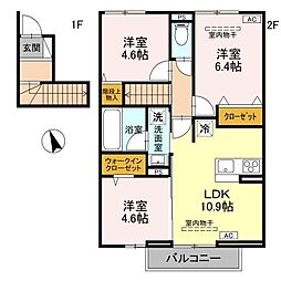 ボンヌクール城東 3LDKの間取図画像