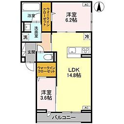 ディーポルックス 2LDKの間取図画像