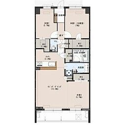 オデスビエント医大前 3LDKの間取図画像