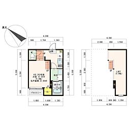 JR仙山線 北仙台駅 徒歩9分の賃貸アパート 1階1Kの間取り