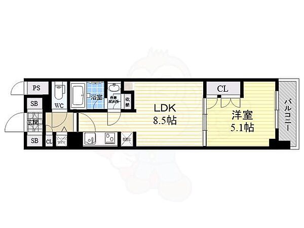 シティカレント新大阪 903｜大阪府大阪市淀川区木川東４丁目(賃貸マンション1LDK・9階・34.71㎡)の写真 その2