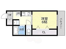 KOKOMOjs豊新 2階1Kの間取り