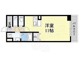 フローライト上新庄駅前 8階ワンルームの間取り