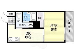 ベルデハイム 1DKの間取図画像