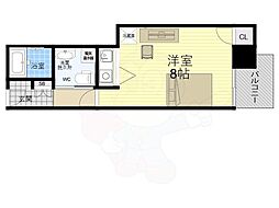 ミールズ新大阪 ワンルームの間取図画像