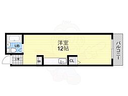 マンションクインビー ワンルームの間取図画像