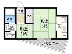 藤マンション 2Kの間取図画像