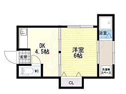瑞欣マンション 1DKの間取図画像