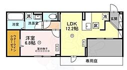 大阪市淀川区木川西2丁目アパート 1LDKの間取図画像