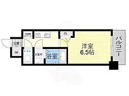 大阪市東淀川区淡路2丁目マンション 1Kの間取図画像