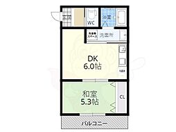 震雲マンション 1DKの間取図画像