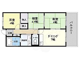 メゾン・サンフォーレ 3DKの間取図画像