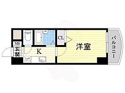 ノルデンハイム新大阪 1Kの間取図画像