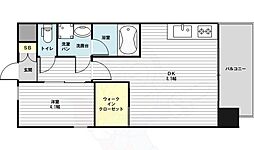 レジディア新大阪 ワンルームの間取図画像