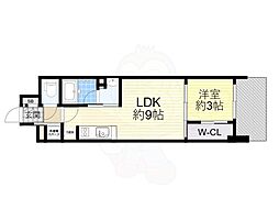 リビオメゾン新大阪 1LDKの間取図画像
