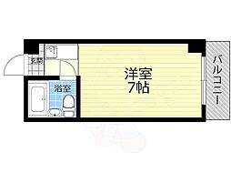 淡路エンビイハイツ ワンルームの間取図画像