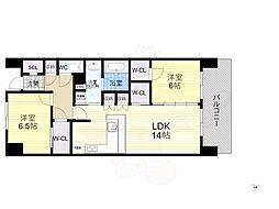メイツ上新庄 2LDKの間取図画像