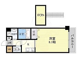 リセス・コート2 1Kの間取図画像