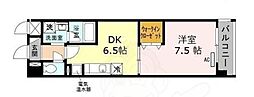 サン・ドミール 1DKの間取図画像