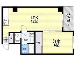 コラール小松 1LDKの間取図画像
