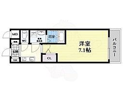 エスレジデンス新大阪ガーデン 1Kの間取図画像