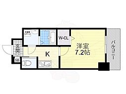 MSR新大阪南 1Kの間取図画像