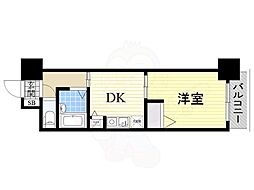 ノルデンハイム東三国B棟 1DKの間取図画像