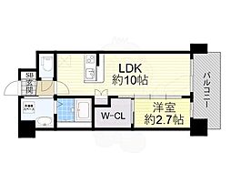 大阪市淀川区東三国2丁目マンション 1LDKの間取図画像
