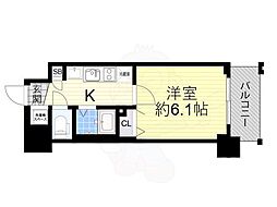プレサンス新大阪クレスタ 1Kの間取図画像