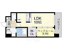 大阪市淀川区西宮原2丁目マンション 1LDKの間取図画像