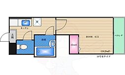 ディザイア新大阪 1Kの間取図画像