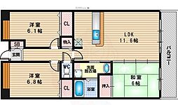 淀川ハイライフマンション 3LDKの間取図画像