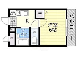 MTハイム 1Kの間取図画像