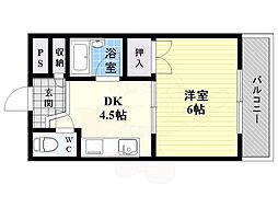 サンメゾン大山 1DKの間取図画像