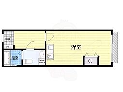 チサン第8新大阪 ワンルームの間取図画像