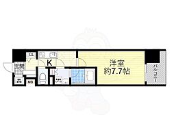 グレンパーク新大阪2 1Kの間取図画像