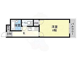 第三中本ビル 1Kの間取図画像