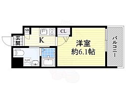 ライブカーサ上新庄 1Kの間取図画像