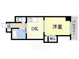 上新庄グランドハイツ北 1DKの間取図画像