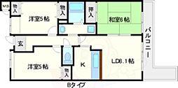 クオリティ東淀川 3LDKの間取図画像