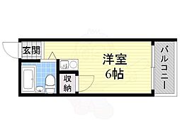 シティーハイツ淡路 ワンルームの間取図画像