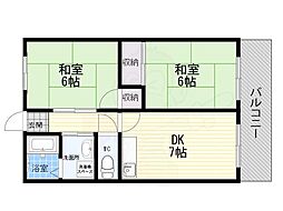 丸重グランドハイツ 2DKの間取図画像