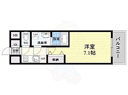 アーバンフラッツ新大阪1 1Kの間取図画像