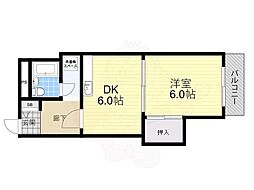 ハイツサンコー 1DKの間取図画像